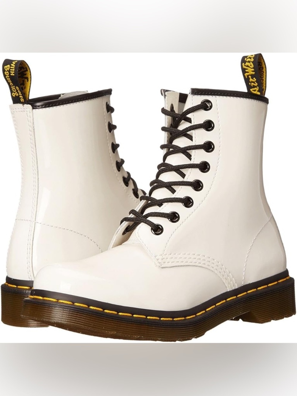 NWOB Doc Martens 1460 ankle boots white patent leather size 9